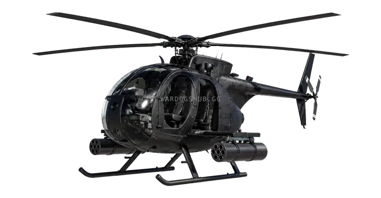 AH-6M helicopter with miniguns